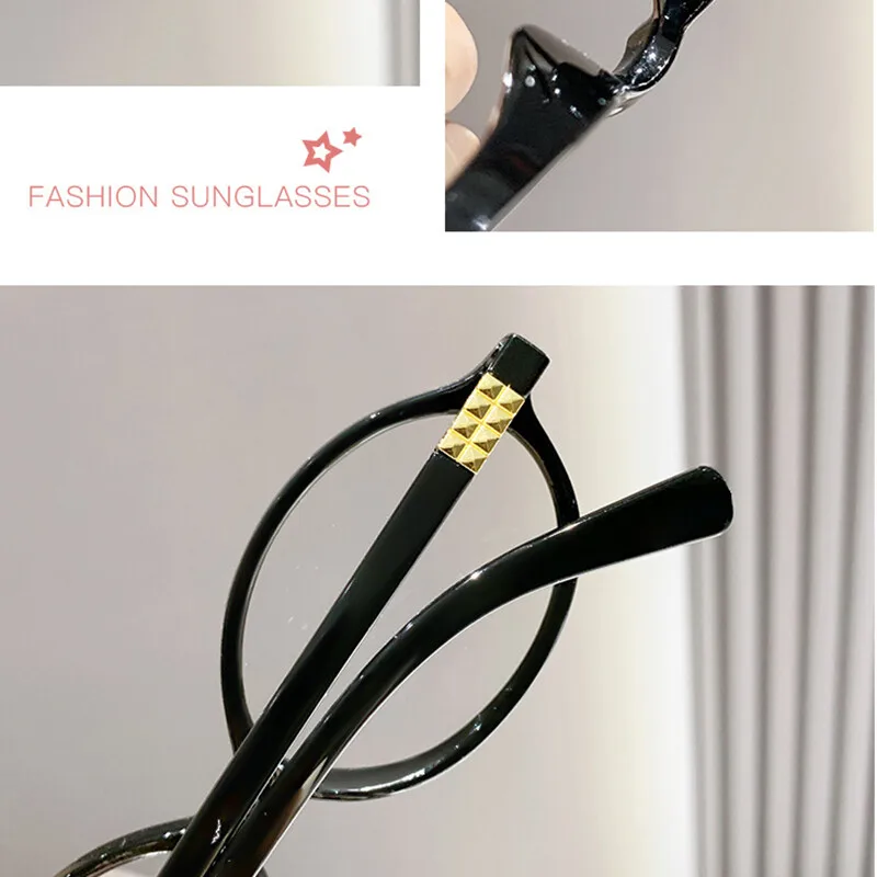 Vintage Oval Sunglasses NEW Women Luxury Brand Designer Small Anti Blue Light Glasses Retro Fashion Leopard Eyegalsses 904519