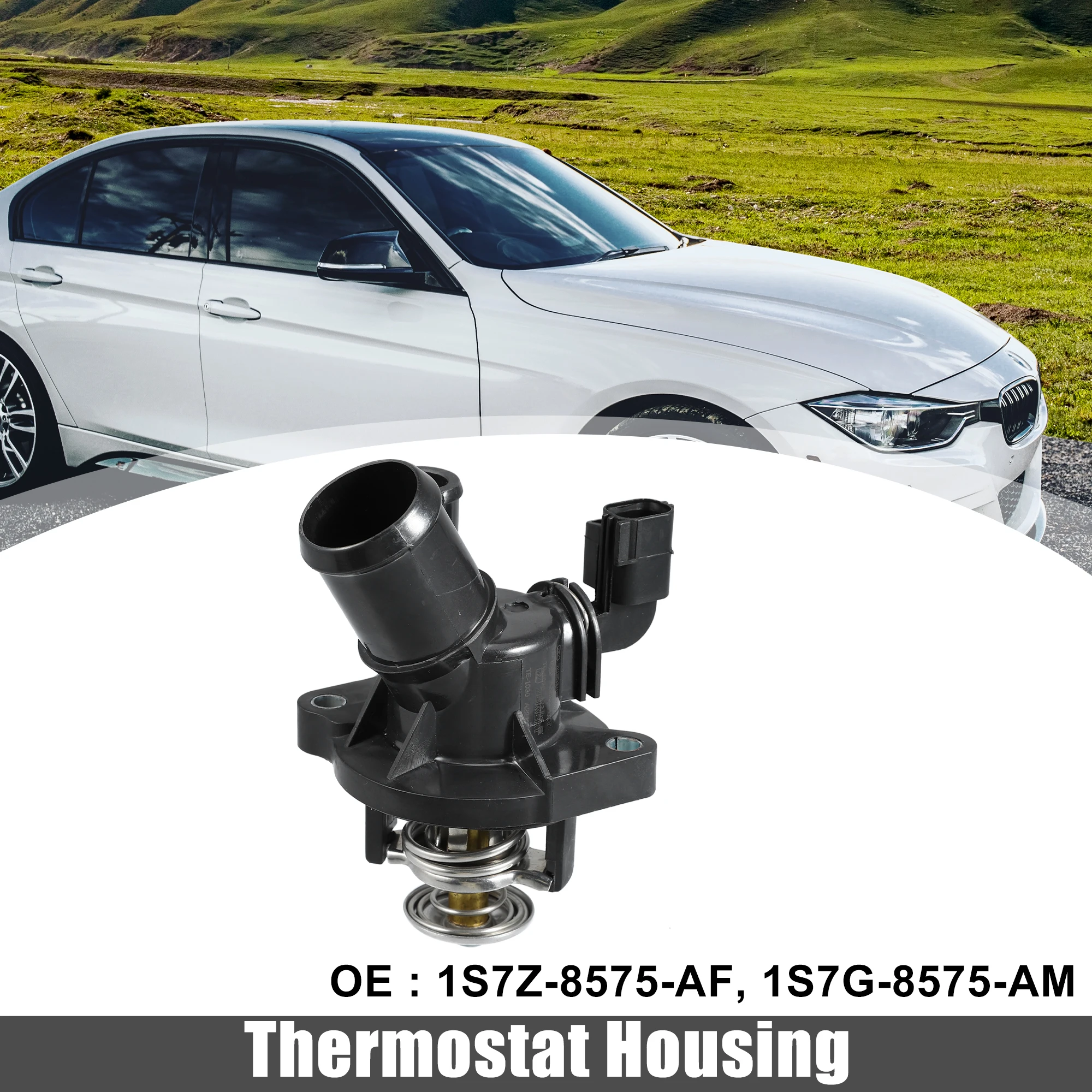 

X Autohaux Auto Engine Coolant Thermostat Housing Assembly 1S7Z-8575-AF/AM for Ford Focus for Ranger Car Replaceable Accessories