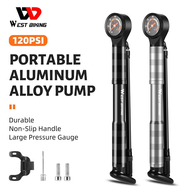 

Велосипедный насос с манометром, 120 фунт/кв. Дюйм