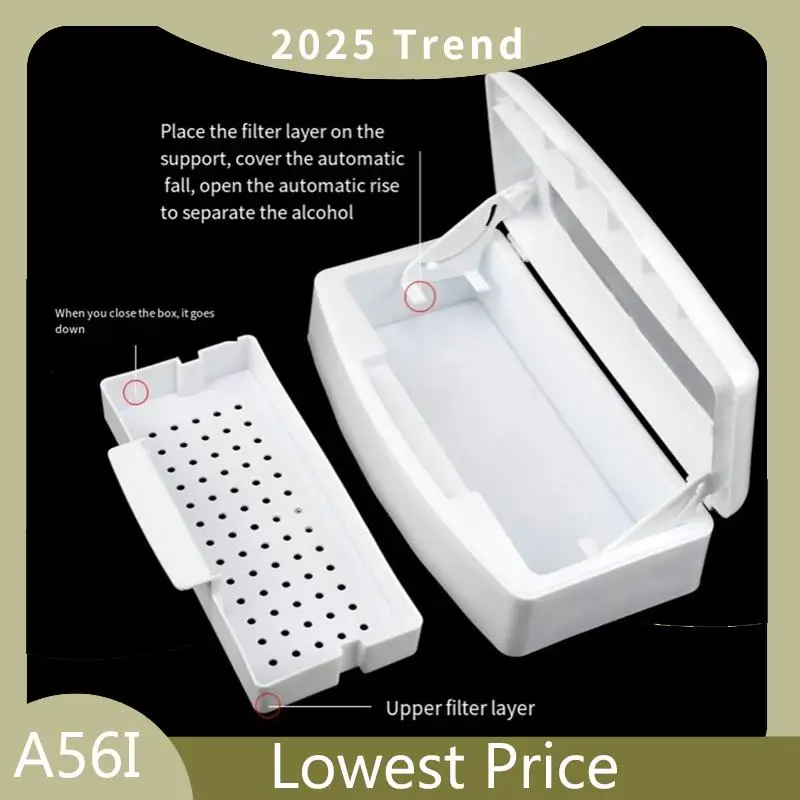 

Hot Sale 2PCS Manicure Tool Disinfection Box Hygienic Portable Alcohol Disinfection Filter Cleaning Box Cleaning Box
