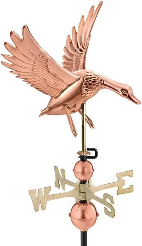 Roof Mounted Pure Copper Duck Weathervane Barn Garden Outdoor Decor