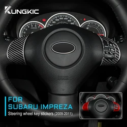 Real Soft Carbon Fiber Sticker For Subaru Impreza 2009 2010 2011 Car Steering Wheel Button Frame Interior Trim Accessories