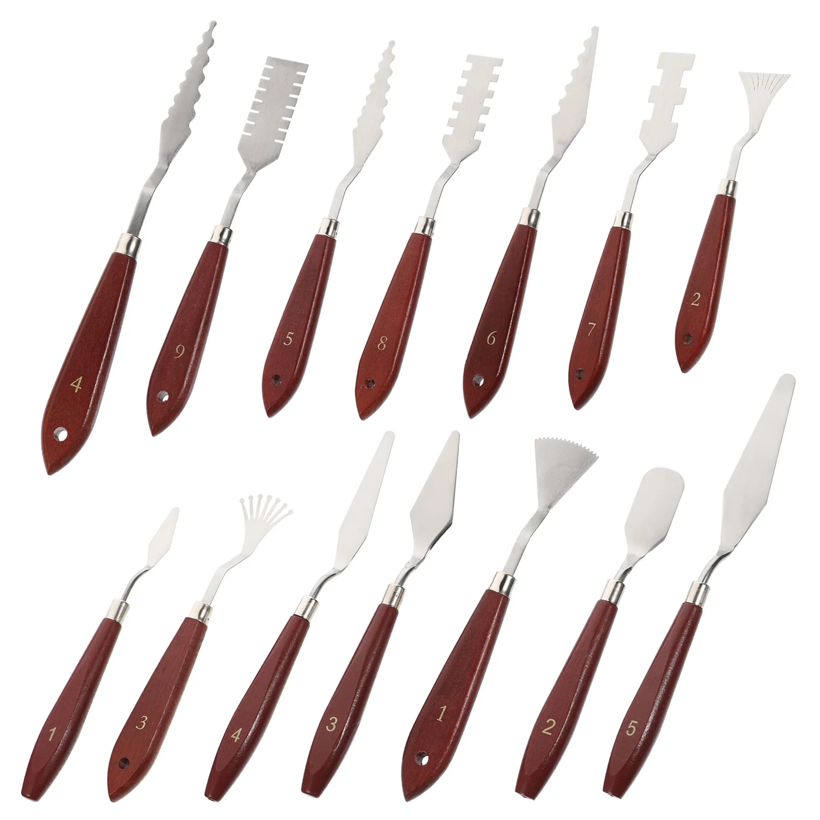 

14 Pcs Oil Painting Knife Set Shaped Spatulas Wood H Supplies Scraper Mixing Tools For Artists Students Teachers