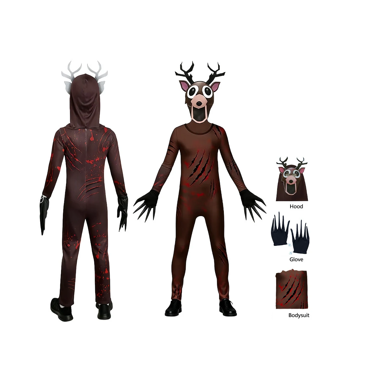 99 ليال في الغابة الغزلان الاطفال تأثيري حلي الحيوان الغزلان البومة تأثيري بذلة هالوين ملابس تنكرية للحفلات للأطفال الكبار