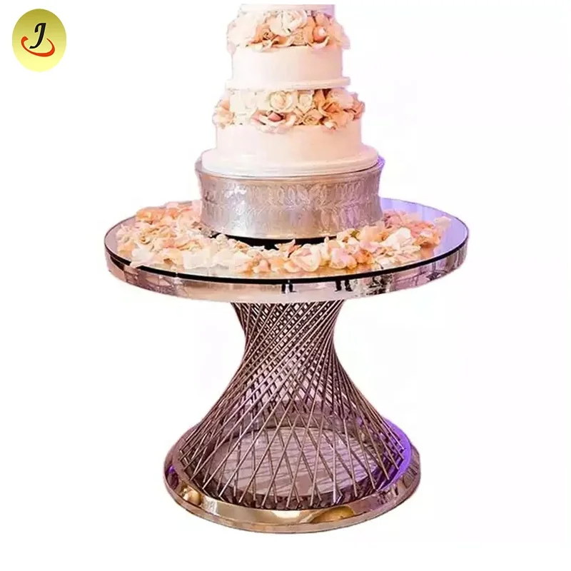 

Modern Style Stainless Steel Round Event Wedding Cake Tables