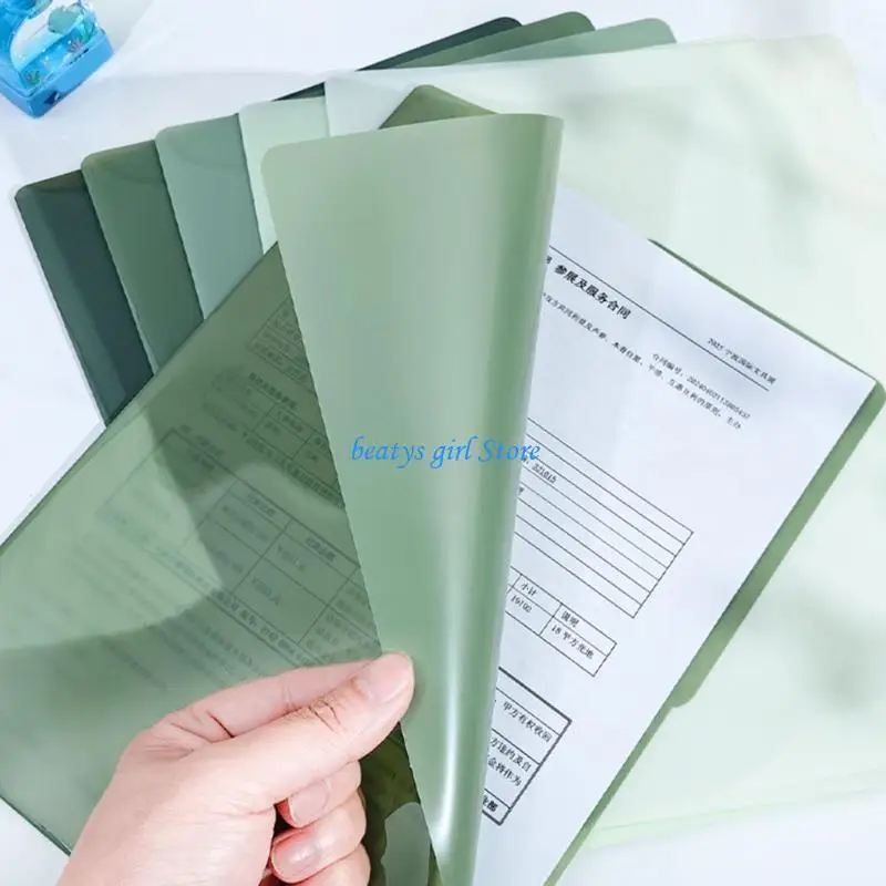 

C7AB 5Pcs File Paper Cover Clear Open Top and Side Cut Flush File Cover for Ducoment