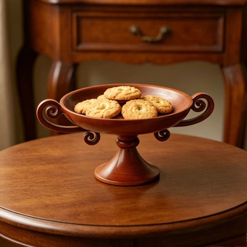 

Retro Storage Trays Fruit Plate Tall Decorative Ornaments Living Room Storage Trays Binaural Design Kitchen Foot Fruit Tray