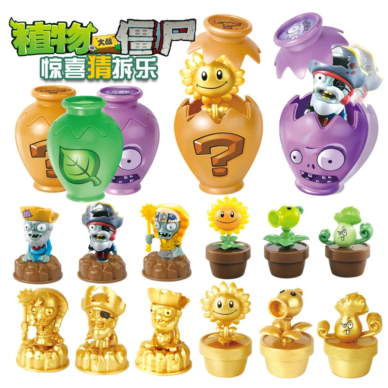 

Plants Vs. Zombies Surprise Jar Blind Box Set Peashooter Sunflower Pharaoh Zombie Desktop Ornament Doll Collectible Gift