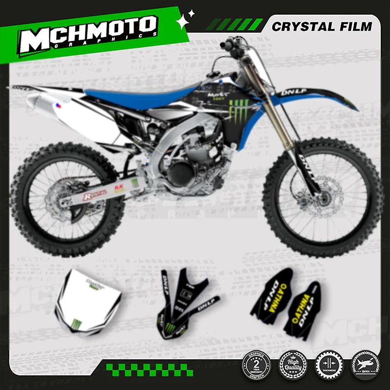 

MCHMFG Custom Team Motorcycle Graphics Background Decal Stickers Kits For YAMAHA YZ450F 2010 2011 2012 2013 YZF450