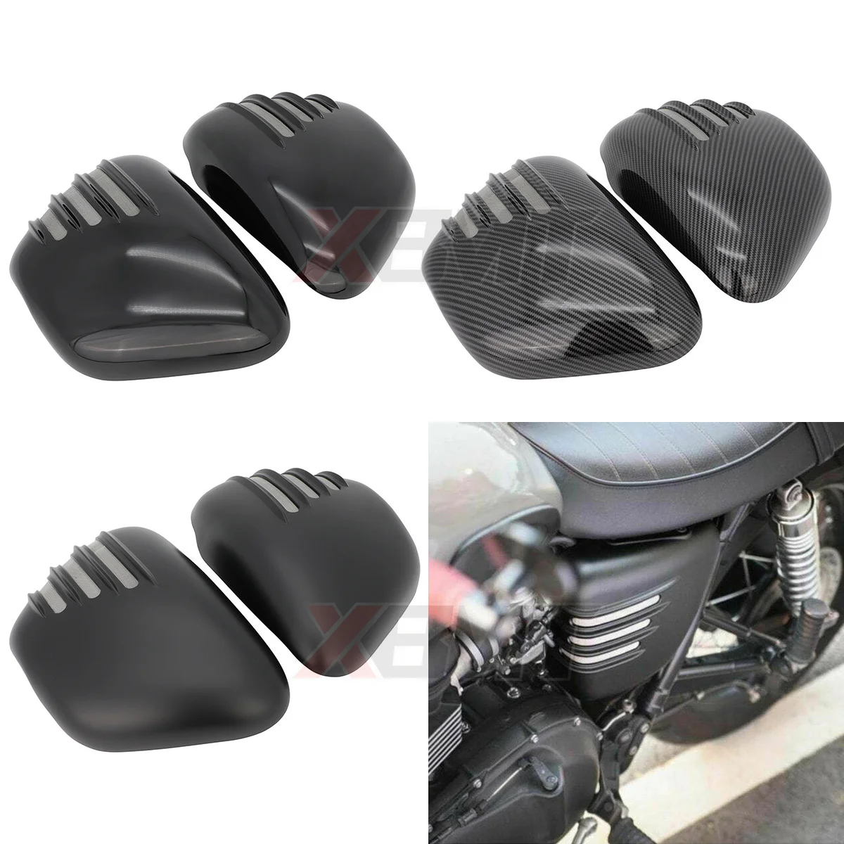 Motorcycle ABS Plastic Battery Guards Cover For Triumph Bonneville T100 2017 2018 2019 2020 2021 2022 2023