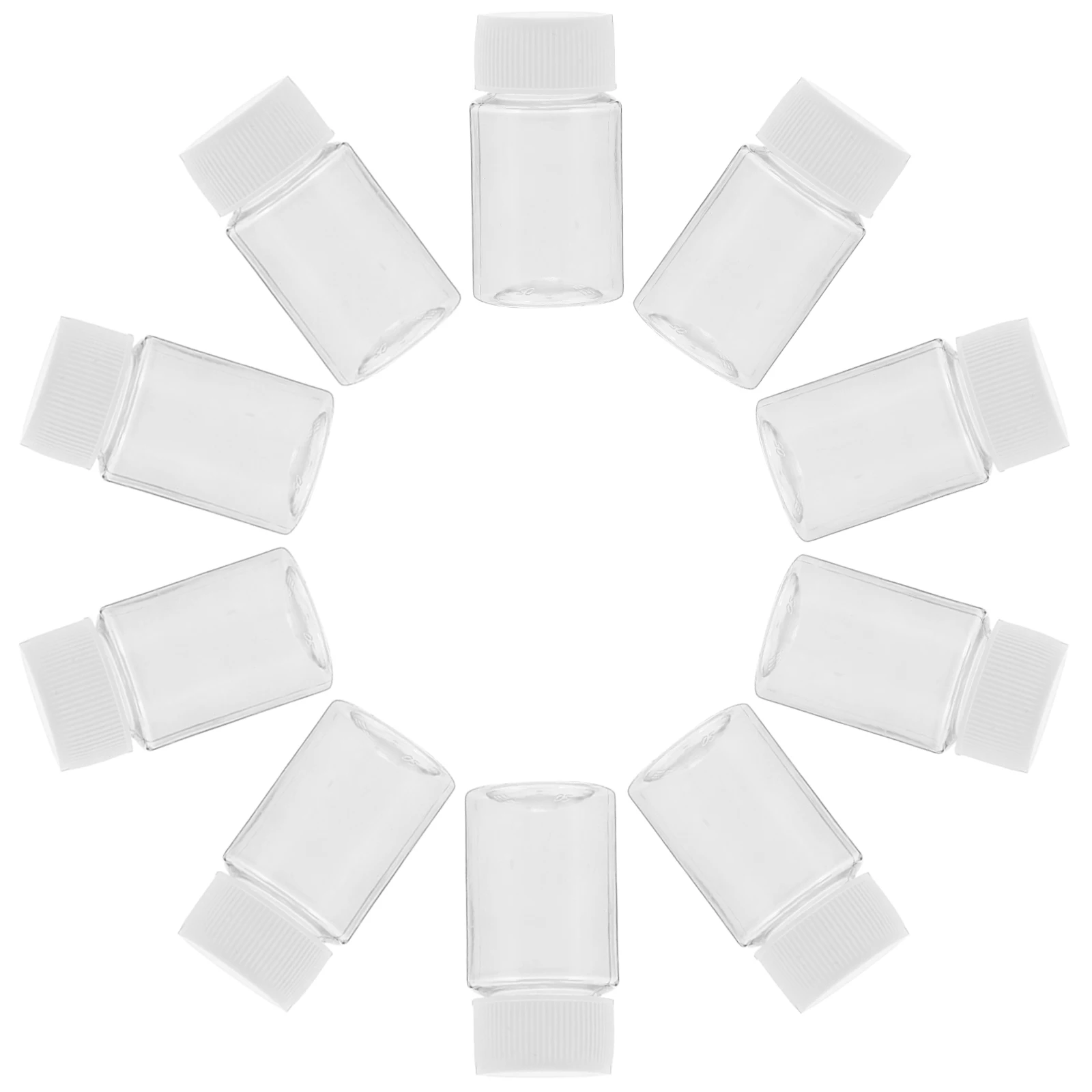 

10Pcs Laboratory Reagent Storage Bottles Wide Mouth Transparent Plastic Leakproof Seal Sample Containers Liquid Solid Storage