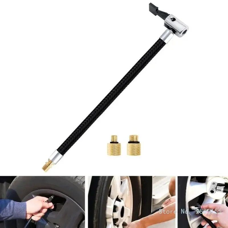 Carro pneu ar compressor tubo com adaptadores, bomba inflator, extensão mangueira conexão, substituição