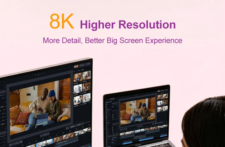 8K 60Hz USB-C zu DisplayPort Kabel, Thunderbolt 3/4 Typ-C zu DP Adapter 4K 240Hz für Valve Index HP Reverb G2 VR-Headset Laptop – Detail 10