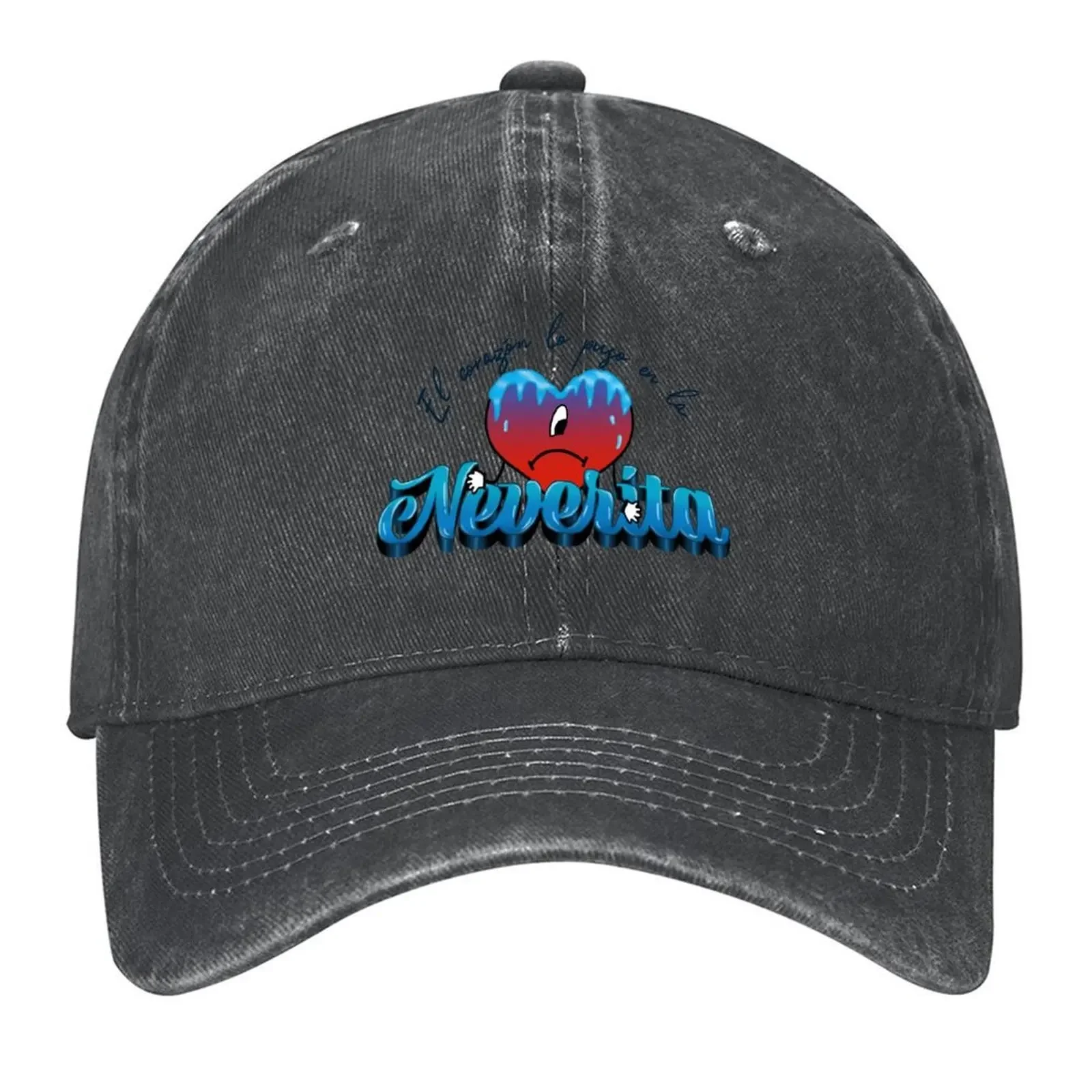 Nuevo adhesivo de Bad Bunny-Corazon en la Neverita, gorra de béisbol Un Verano Sin Ti, gorro de playa para mujer y hombre