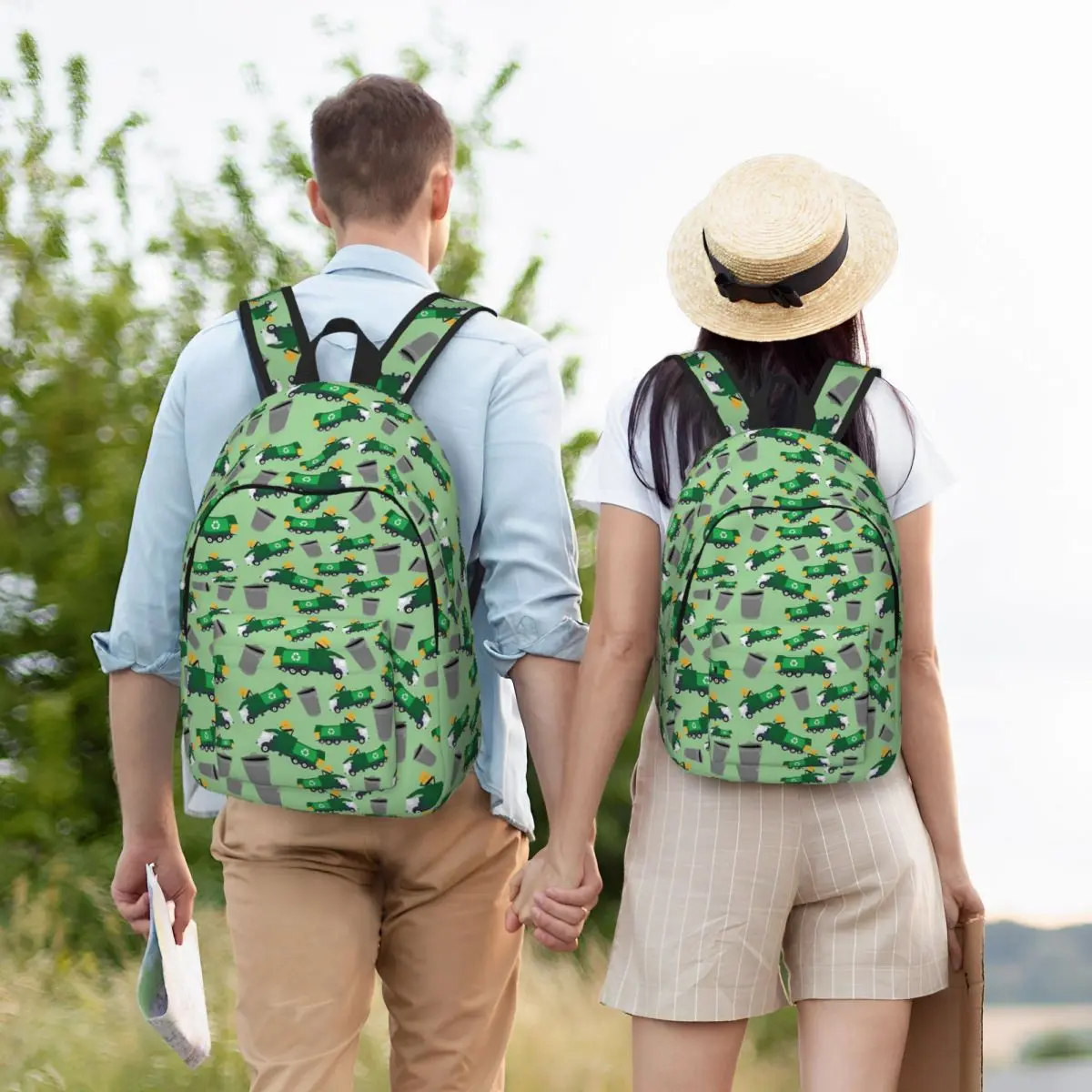 

Recycling Garbage Truck Pattern Backpack Student Boys Girls BookBag Children School Bag Laptop Shoulder Bags for Men Women