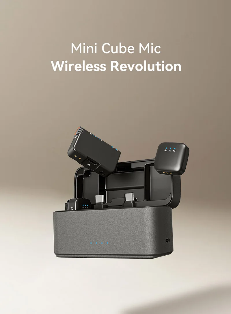 M15 Mini Wireless Lavalier Microphone with AI Noise Reduction and Real Voice for Live Show Wireless Collar Clip Microphone