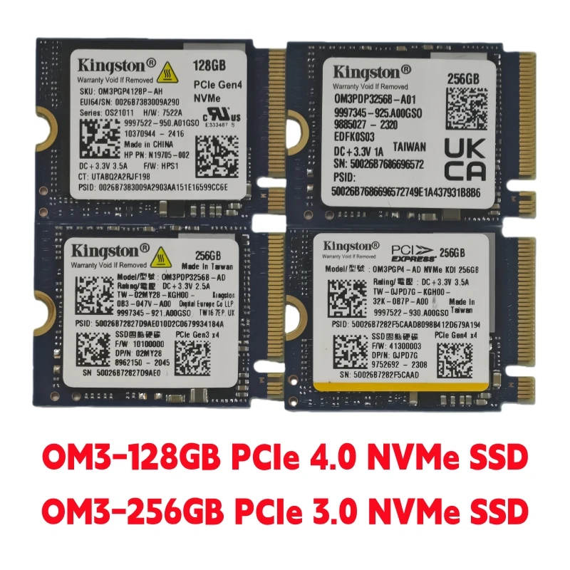 Kingston OM3 128GB PCIe 4.0 & OM3 256GB PCIe 3.0 Gaming M.2 2230 NVMe Internal SSD - Kompatibel dengan Stream Deck, Laptop & Desktop