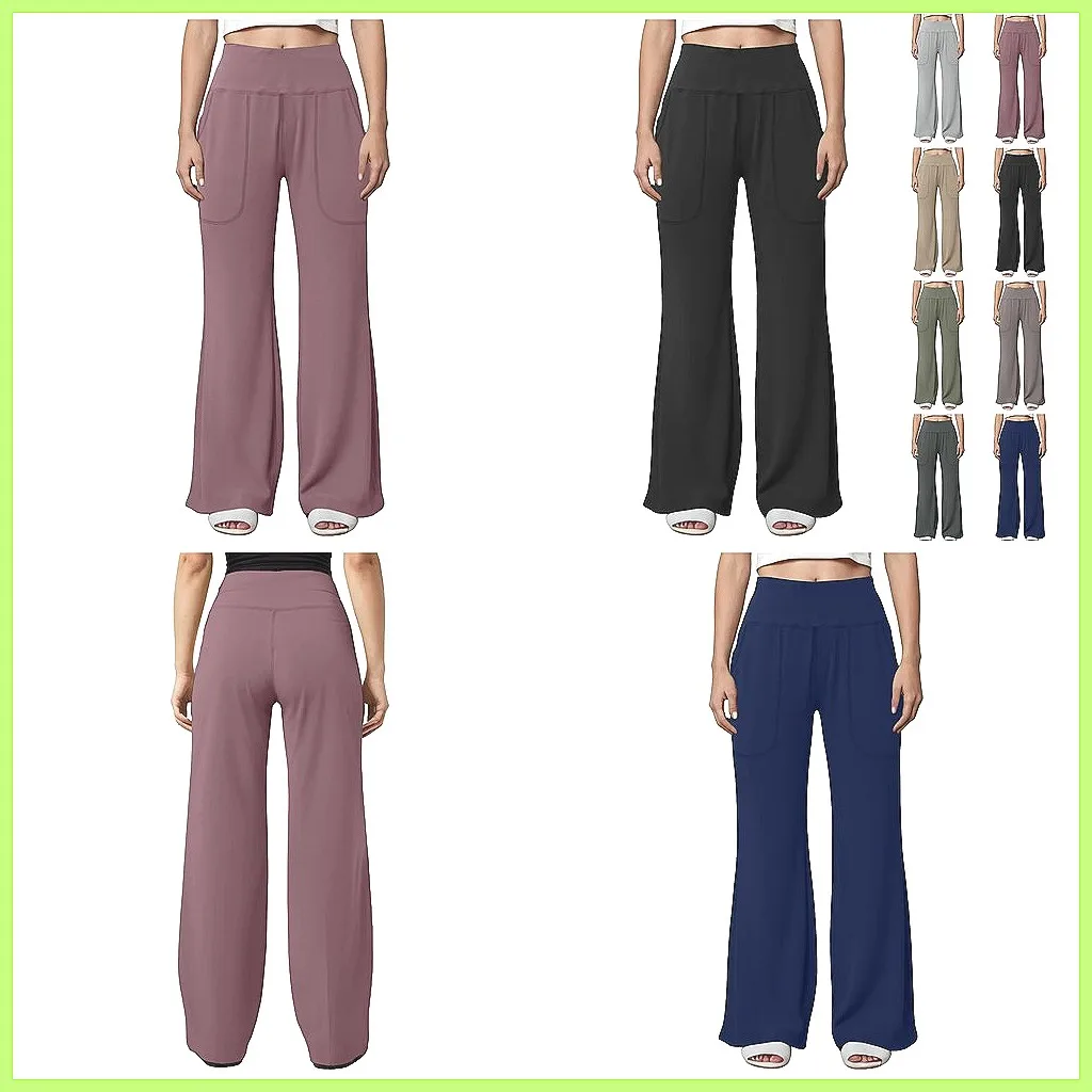 

Women's Yoga Pants with Pockets - High Waist Workout Leggings, Stretchy for Casual Daily Wear