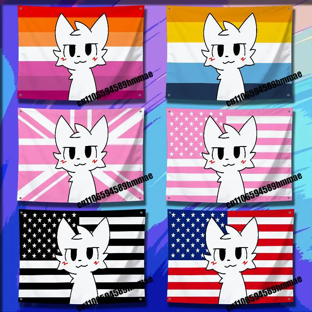 

For Gay Lgbt America USA British Lesbian B-Boykisser Cat Gift Flag 150*200cm 50*70cm Living Room Banner Wall Tapestry Cover