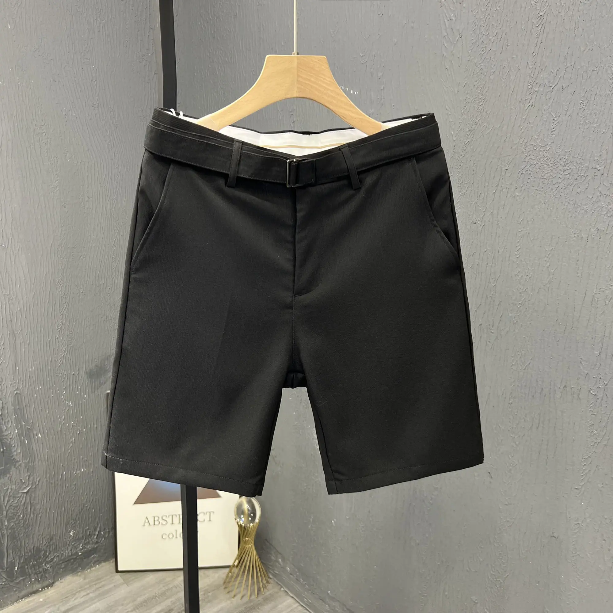 Men's Clothing White Black Solid Color Korean Style Shorts Summer Slim Fit Casual Lightweight Comfortable Trendy Versatile New