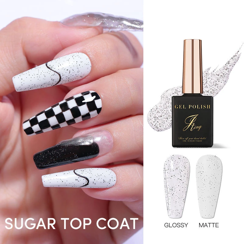 JTING 1 قطعة 15 مللي تصميم جديد جودة عالية لامعة ماتي السكر معطف فوقي هلام طلاء الأظافر واضح