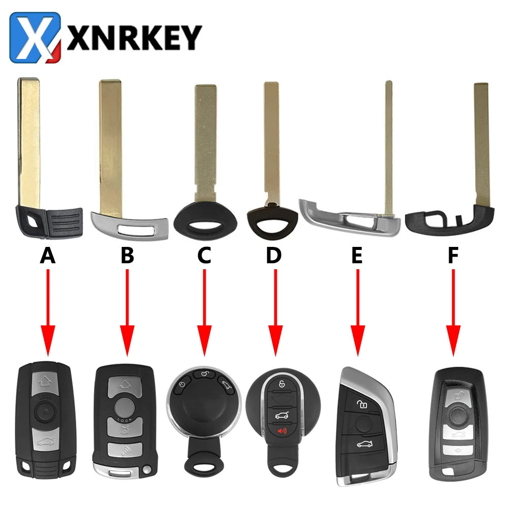 

XNRKEY for BMW 13 5 7 F Series X5 X6 E46 E90 F30 MINI COOPER Uncut insert key Blank replacement key blade for keyless remote key