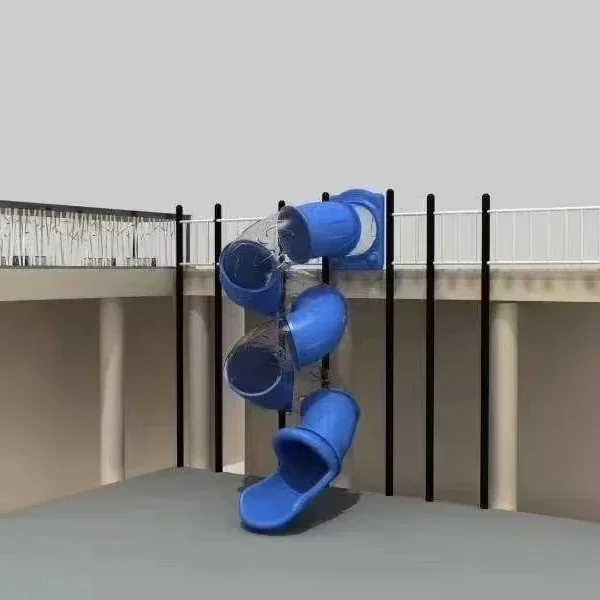 2026 Best Selling Plastic Closed Curve Slide Indoor Bedroom Slide Outdoor Backyard Balcony Closed Plastic Slide for Kids and Adu