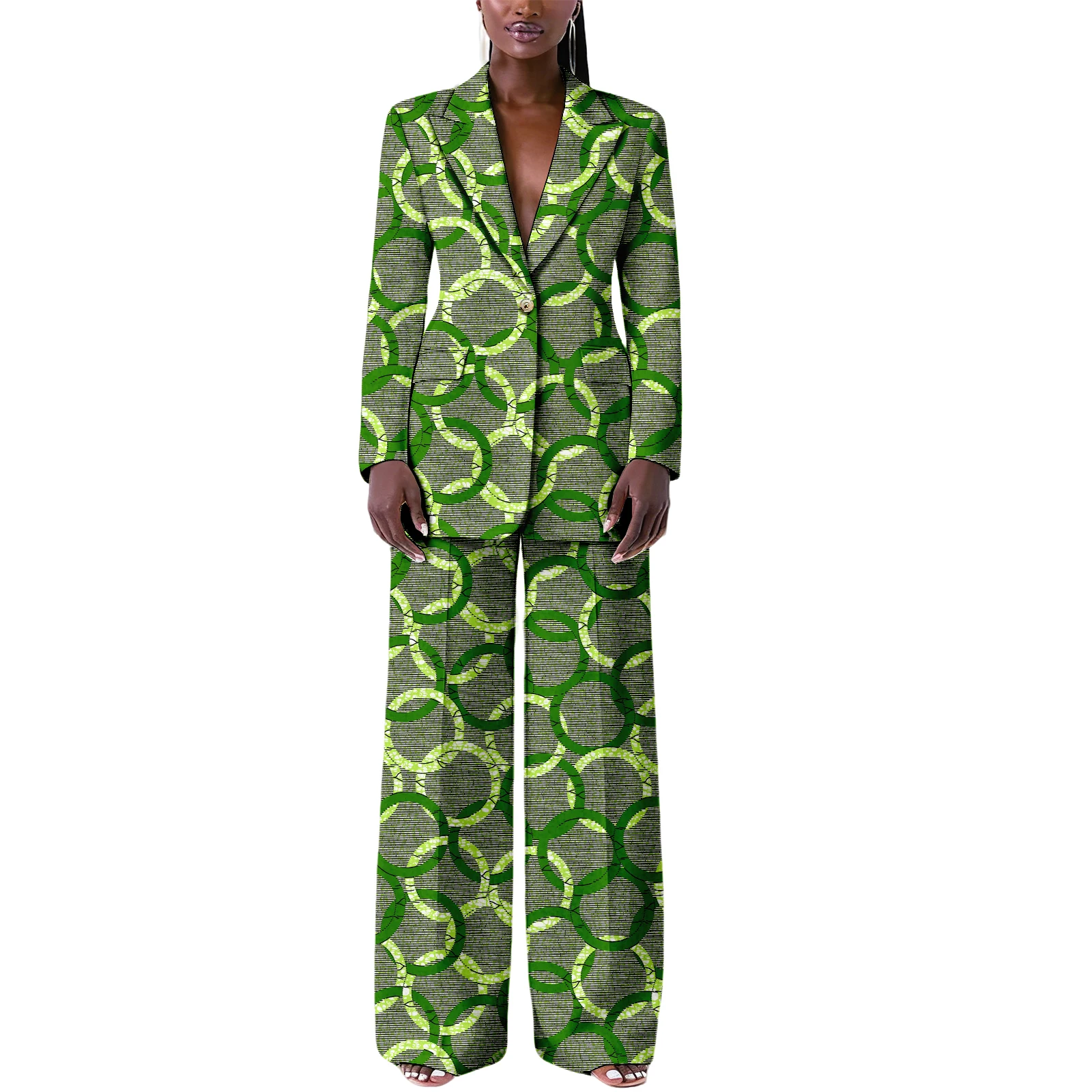 بدلة أفريقية للنساء Dashiki Kente سترات وسراويل مطبوعة مكونة من قطعتين ملابس أنيقة للحفلات والعمل