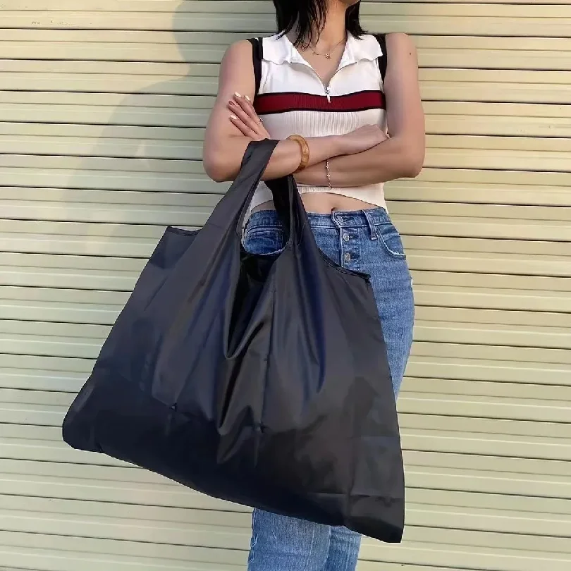 

Large Capacity Folding Shopping Bag Big Size Portable Grocery Organizer Reusable Nylon Shoulder Handbags Tote Bag
