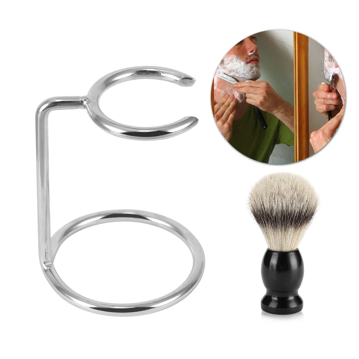 حامل الحلاقة من الفولاذ المقاوم للصدأ، حامل الحلاقة، منظم فرشاة الحلاقة للمنزل، فرشاة الحلاقة، حامل التنقيط