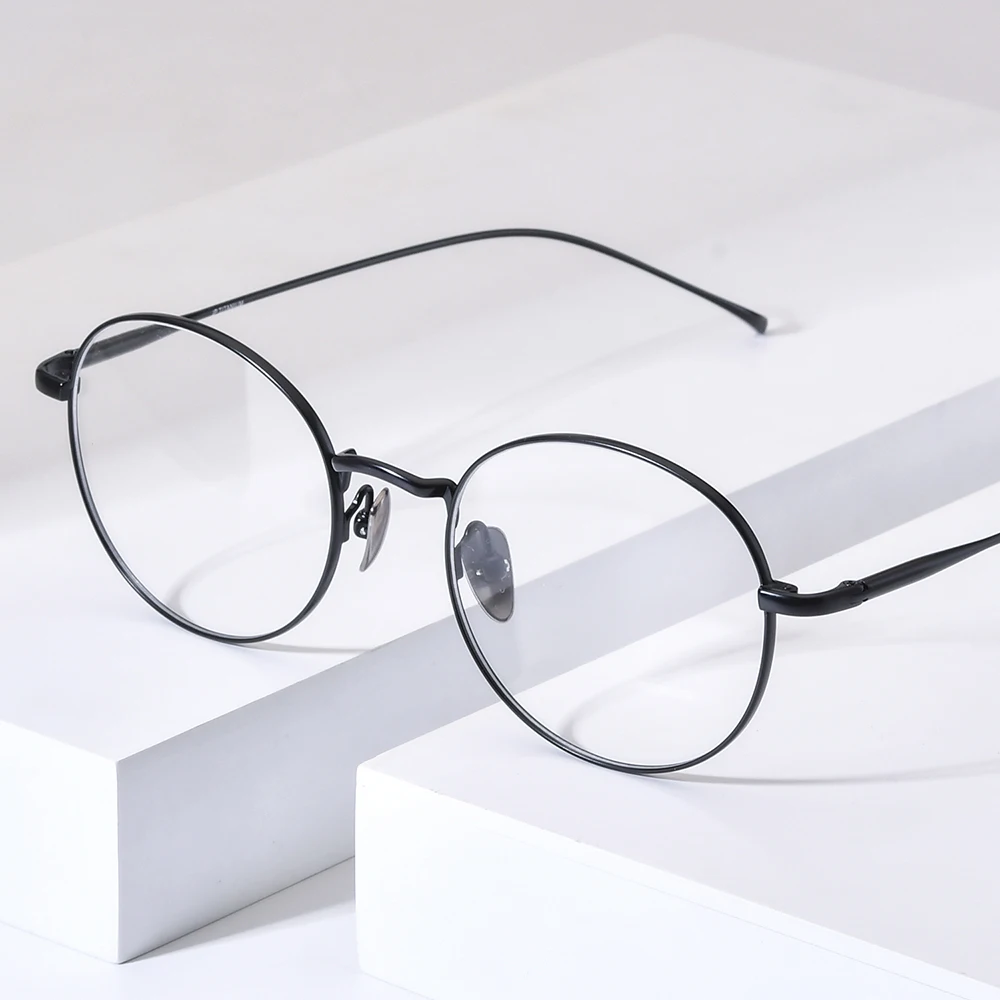 NIANZHEN سبائك التيتانيوم النظارات الإطار الرجال جولة العلامة التجارية تصميم نظارات النساء خفيفة الوزن الرجعية نظارات نظارات 1640