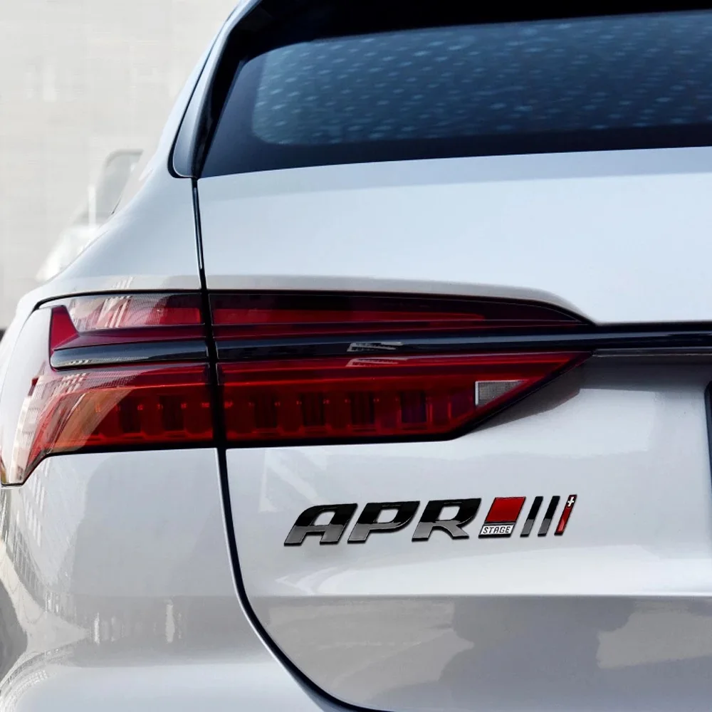 3D Car APR Stage III 3+ Rear Trunk Boot Badge Emblem Sticker for R8 RS A3 A4 A5 A6 Q3 Q5 Auto Stickers Styling Accessories