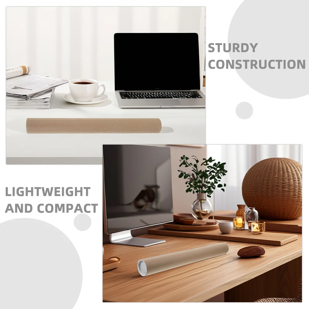 4 個の高耐久クラフト紙郵送チューブ、丸型再利用可能な配送チューブ、ポスター用保護キャップ、書類用チューブ