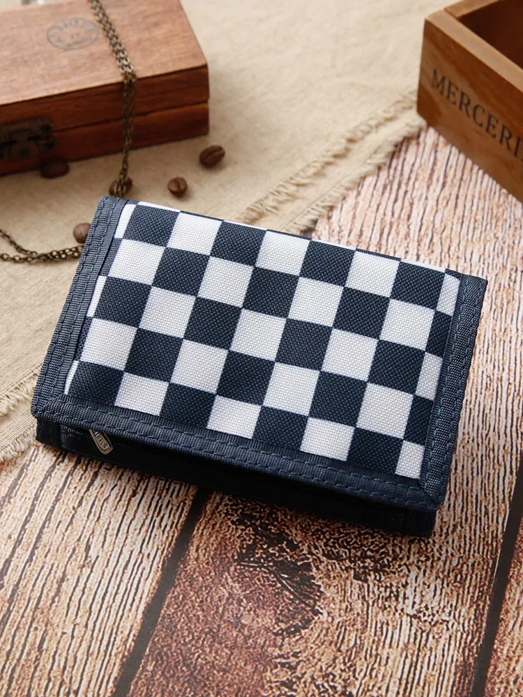 Fashion Male Purses Canvas Wallet ID Cards Holder Mens Short Wallets Fold Money Bags Zipper Change Coin Purse Pocket Notecase