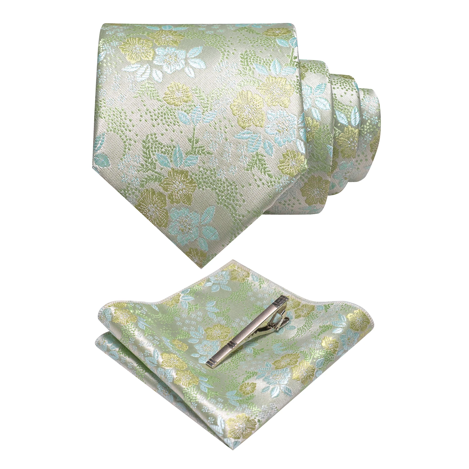 JEMYGINS Floral Seide Männer Krawatte Einstecktuch Krawatte Clip Sets Hochzeit Party Krawatte Männer Zubehör Hohe Qualität Gravata – Detail 40