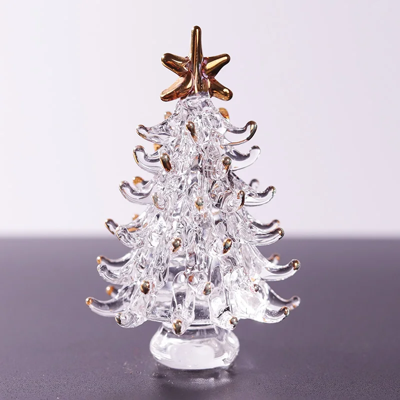 

Small Bridge Wholesale Hot Sell Popular Glass Ornaments Gifts Merry Christmas Tree Crystal Glass Crafts for Souvenir Gifts