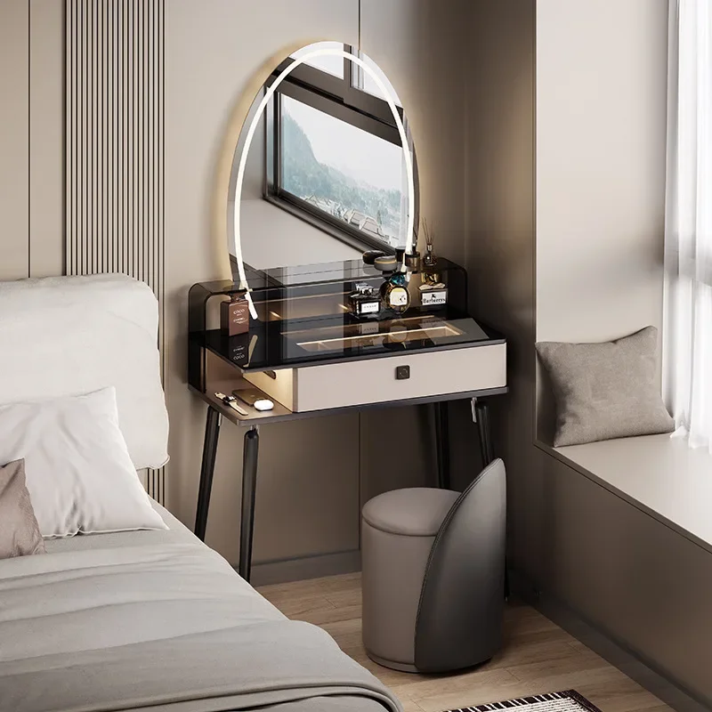 Italian minimalist dresser small 60cm bedroom with lock smart makeup table