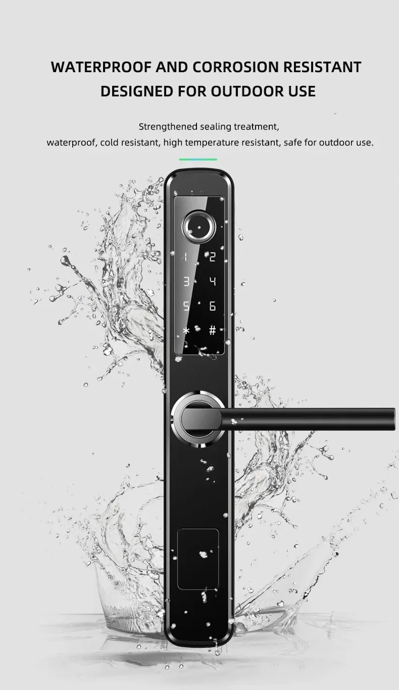 Tuya wifi Outdoor electric digital door lock waterproof smart security door lock double sided fingerprint