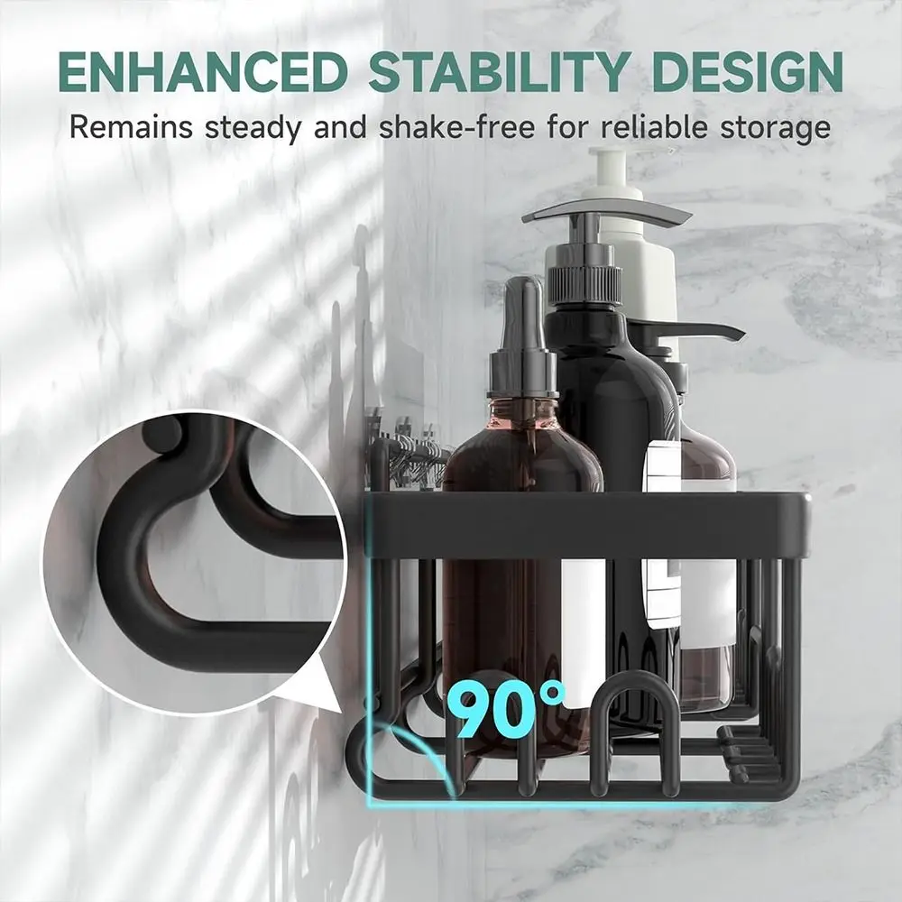 

Металлическая полка для ванной на клейкой основе, дренажная, для душа, экономит место, съемная, органайзер для косметики, для кухни, прачечной