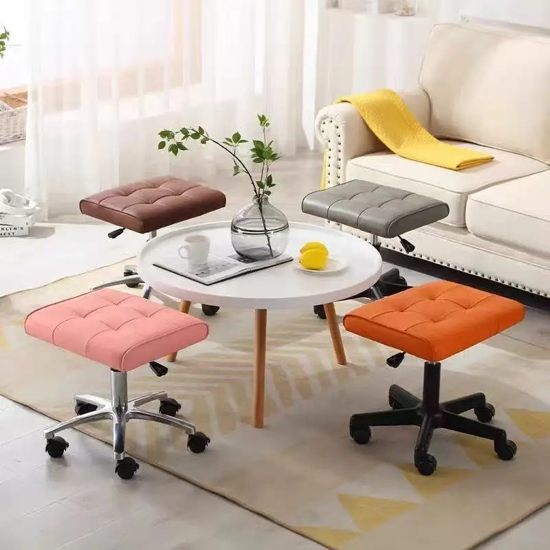 

360 Degree Rotating Seat Adjustable Chair With Wheels Brake Adjustable Sofa Chair Office Nap Seat High-Quality Cowhide Material