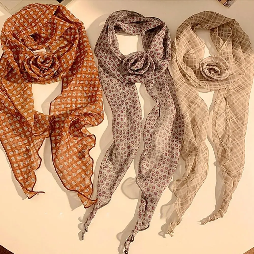 New Detachable Thin Chiffon Long Ribbon Polyester Multifunctional Usage Long Satin Scarf Soft Hair Bands