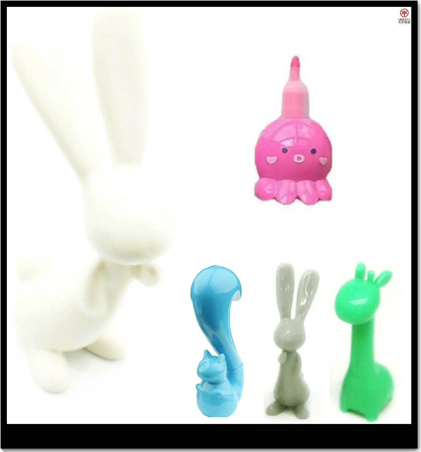 30PCS  Zoo festival culture deer pen Small 3D simulation animal pet giraffe ball pen B