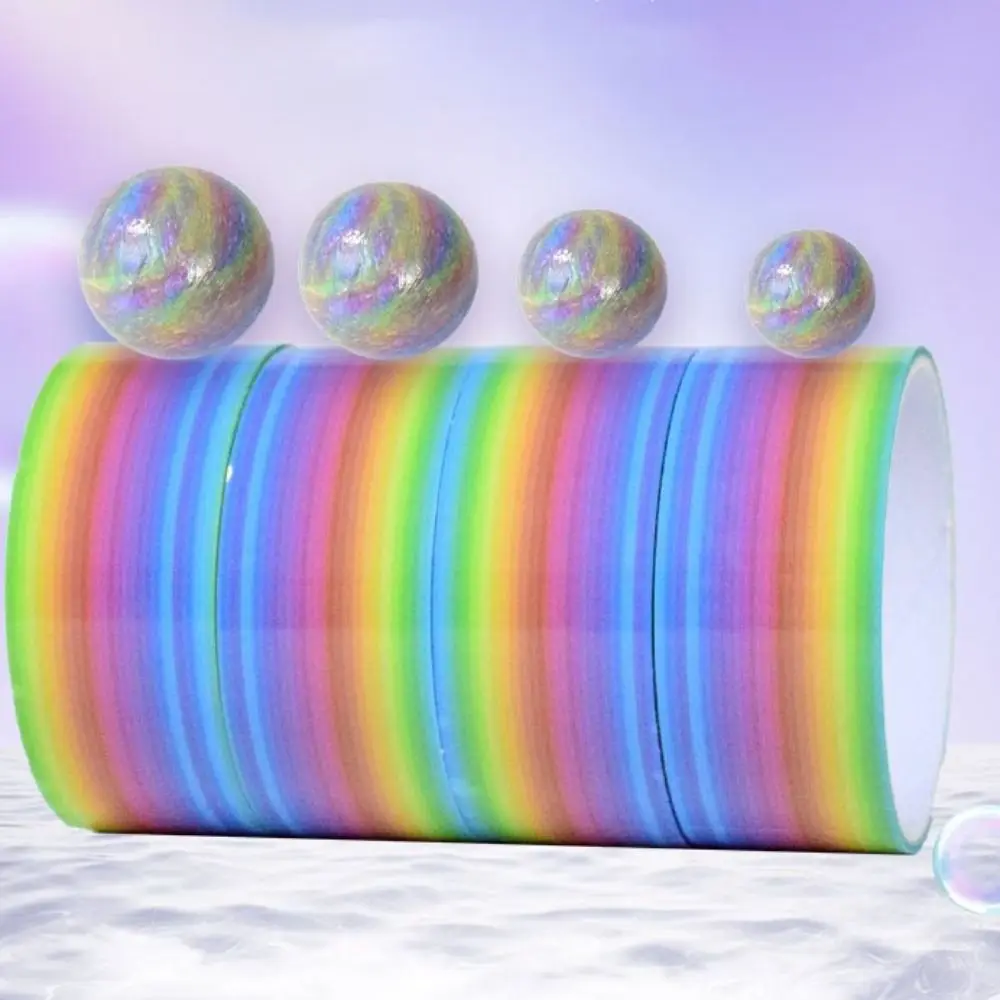 Relaxing Toy Sticky Ball Rolling Tapes DIY Making Colored Ball Rolls Adhesive Tapes Iridescence Colorful Ball Sticky Tapes