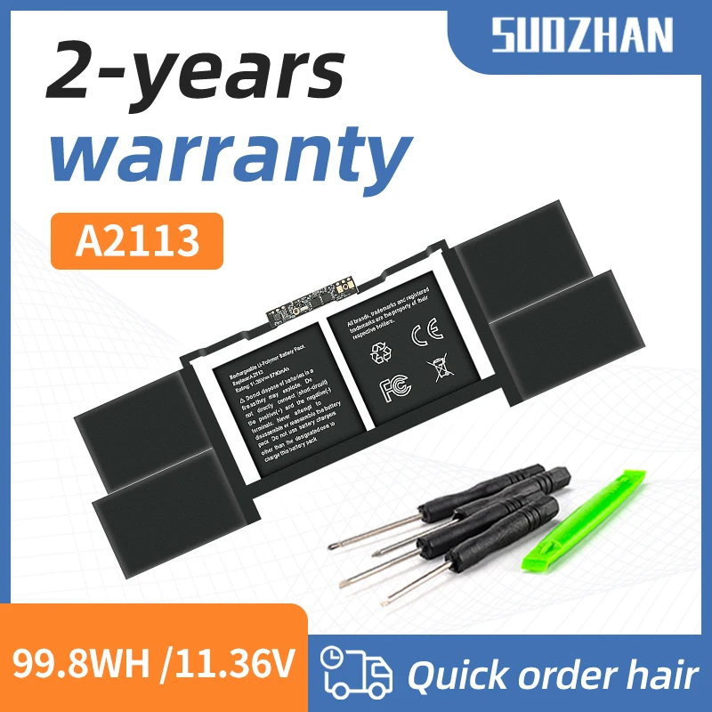 Suozhan แบตเตอรี่แล็ปท็อป A2113 99.8WH สำหรับ Apple MacBook Pro Retina 16 ''A2141 2019 EMC 3347 BTO/CTO MVVJ2xx/A MVVK2xx/A MVVL2xx