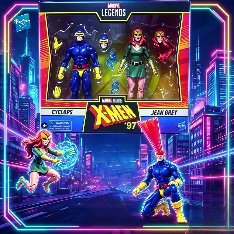 【disponibile】hasbro-marvel-legends-x-men-'97-cyclops-jean-grey-action-figure-da-6-pollici-confezione-da-2-modello-giocattolo-da-collezione-regalo
