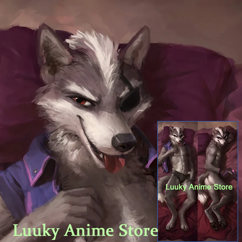 

Dakimakura Anime wolf o'donnell Furry Double Sided Print Life-size Body Pillow Cover