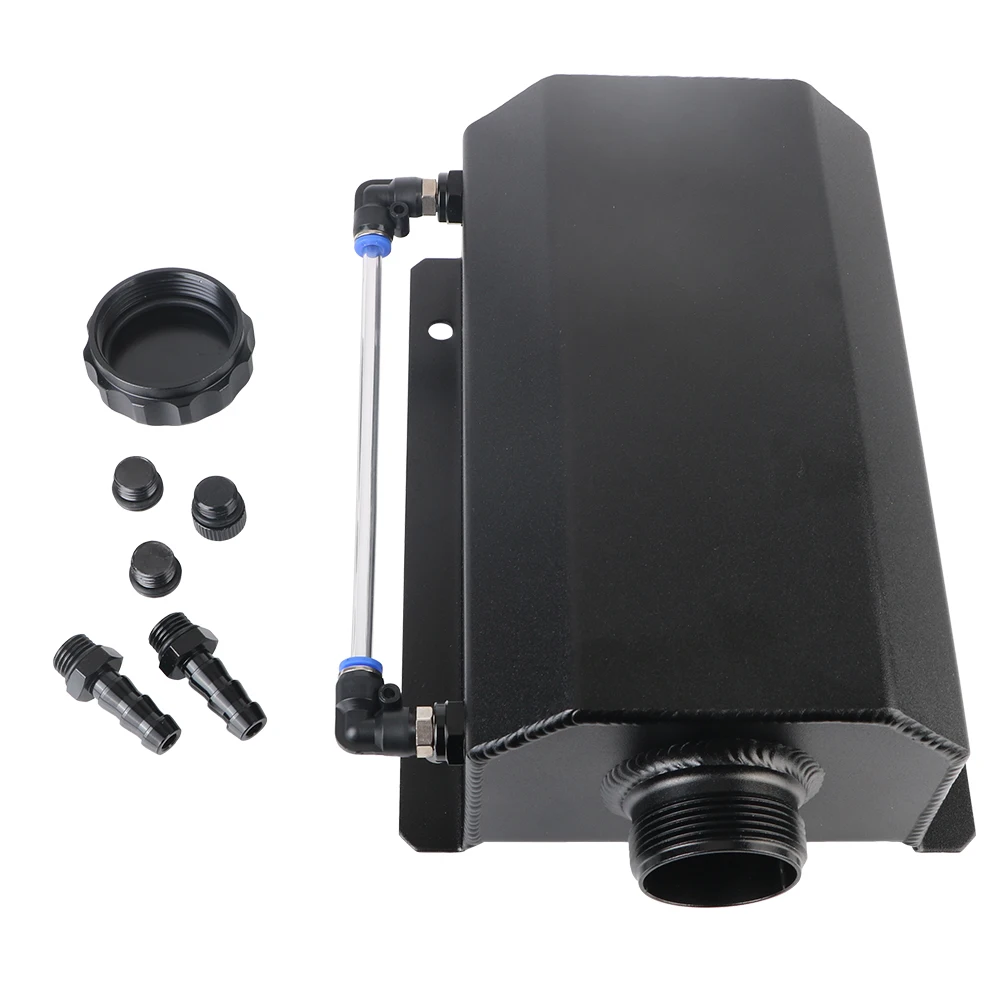 Réservoir de récupération d'huile de voiture, accessoires automobiles, réservoir de débordement, réservoir de gaz de carburant, radiateur de liquide de refroidissement universel en alliage d'aluminium 2L