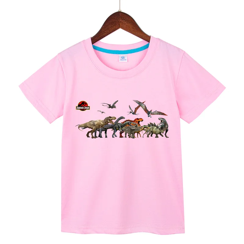 Jurassic World Tyrannosaurus Print Boy Short Sleeve T-shirt Cotton Baby Kids Clothing Summer Casual boy girl Tops tees