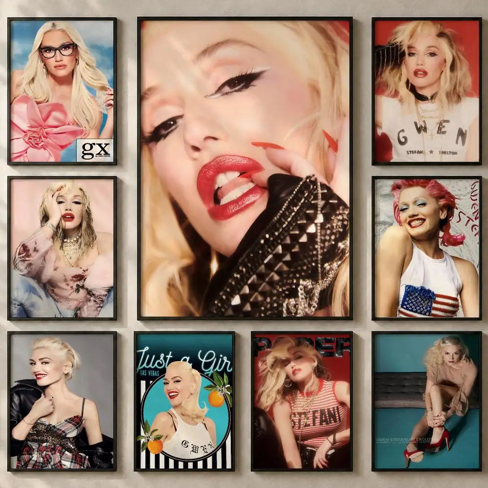 Singer G-Gwen StefaniS Poster Art  Self-Adhesive No Glue Residue Wall Sticker for Home Office Nursery
