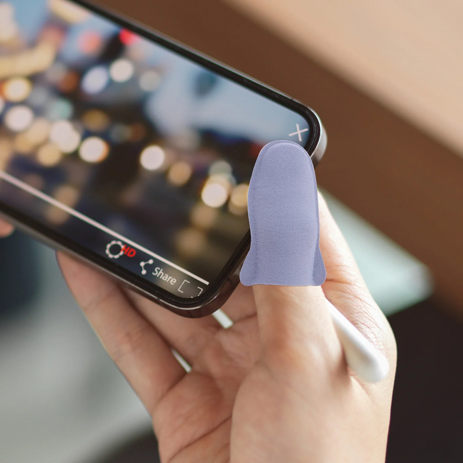 

10pcs Gaming Finger Sleeves Breathable Durable Cloth Elastic Fit For Mobile Phone Gaming Touch Screen Precision Control Game